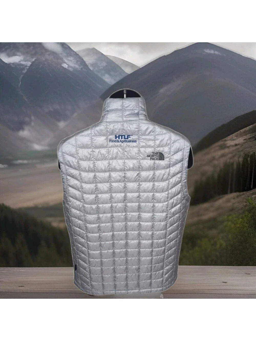 THE NORTH FACE VEST MEN'S THERMOBALL TREKKER QUILTED JACKET SILVER MEDIUM WINTER